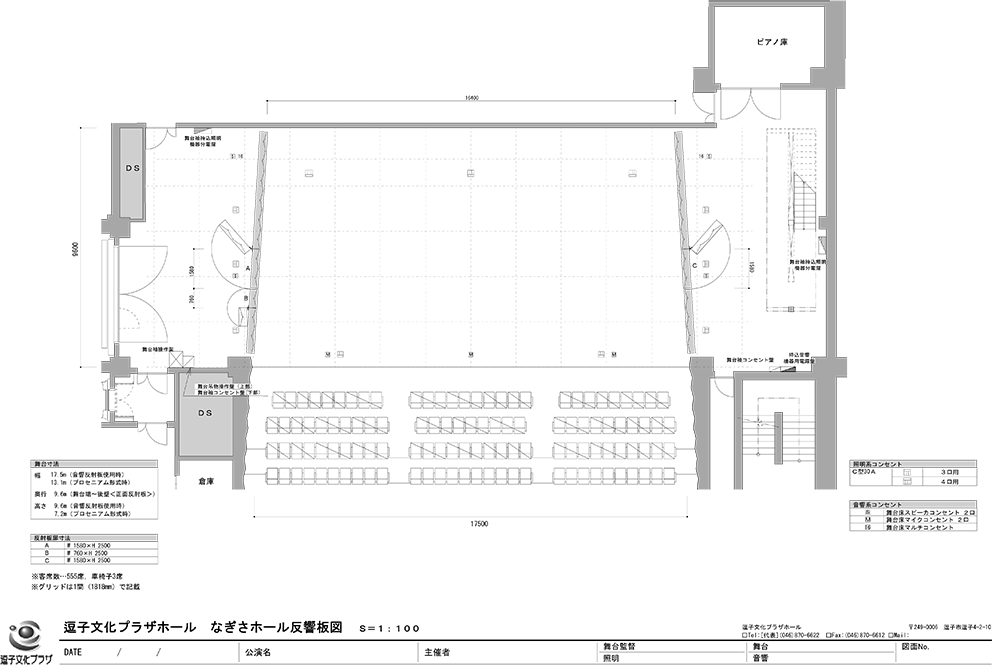 なぎさホール反響板図